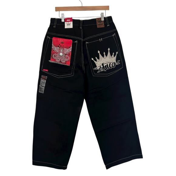 Vintage DS JNCO Black Wide Leg Jeans Sz 32 - Picture 4 of 11